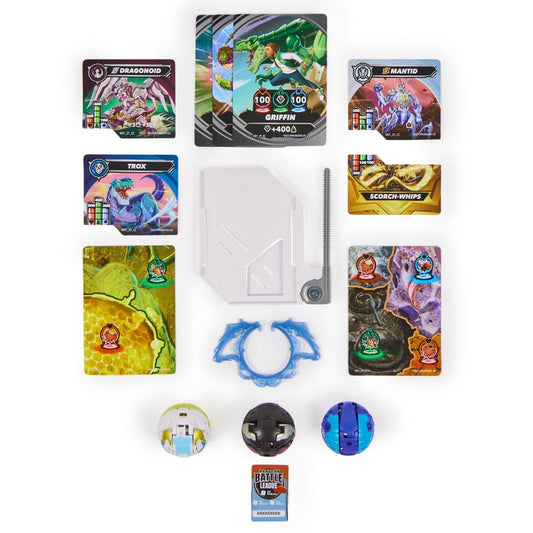 Bakugan starter pack mantid, titanium dragonoid si trox, Spin Master - Publisol.ro
