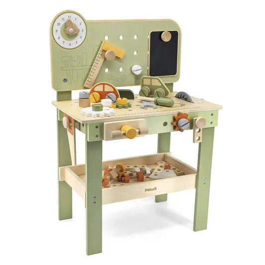 Banc de lucru din lemn cu accesorii, verde pastel, Viga Toys - Publisol.ro