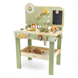 Banc de lucru din lemn cu accesorii, verde pastel, Viga Toys - Publisol.ro