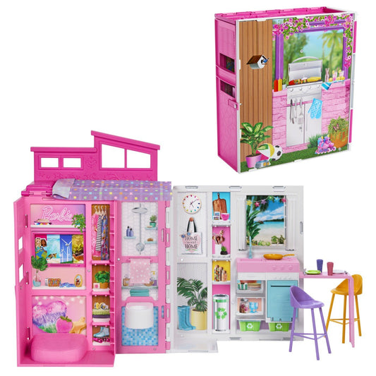 Barbie casa de papusi Barbie cu 4 zone pliabila - Publisol.ro