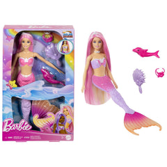 Barbie color change papusa sirena cu par roz, Mattel - Publisol.ro