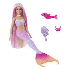 Barbie color change papusa sirena cu par roz, Mattel - Publisol.ro