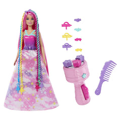 Barbie dreamtropia papusa cu aparat de coafat, Mattel - Publisol.ro