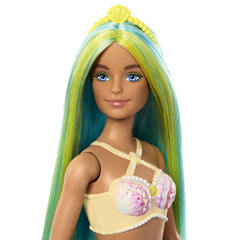 Barbie dreamtropia papusa sirena cu corest galben si coada albastra, Mattel - Publisol.ro
