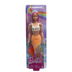 Barbie dreamtropia papusa sirena cu parul roz si coada portocalie, Mattel - Publisol.ro