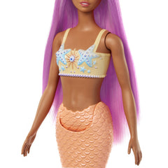 Barbie dreamtropia papusa sirena cu parul roz si coada portocalie, Mattel - Publisol.ro