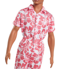 Barbie papusa baiat fashionistas in salopeta stil hawaian si sandale verzi, Mattel - Publisol.ro