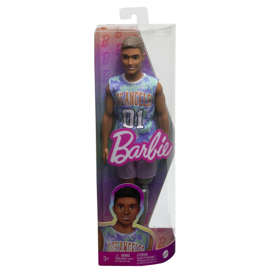 Barbie papusa baiat fashionistas saten cu un picior cu proteza, Mattel - Publisol.ro