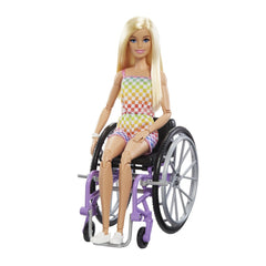 Barbie papusa barbie blonda in scaun cu rotile, Mattel - Publisol.ro