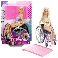 Barbie papusa barbie blonda in scaun cu rotile, Mattel - Publisol.ro