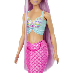 Barbie papusa sirena cu par mov si coada roz, Mattel - Publisol.ro
