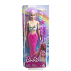 Barbie papusa sirena cu par mov si coada roz, Mattel - Publisol.ro