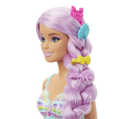 Barbie papusa sirena cu par mov si coada roz, Mattel - Publisol.ro