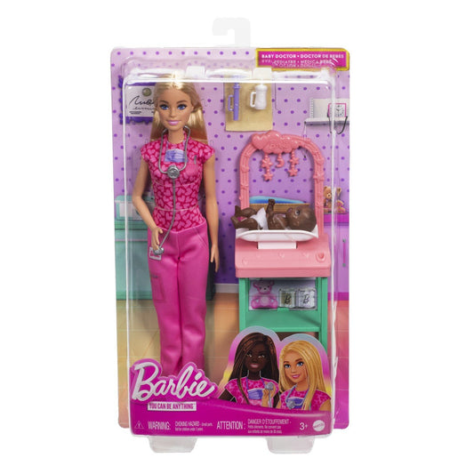 Barbie set de joaca papusa Barbie blonda face cariera pediatru - Publisol.ro