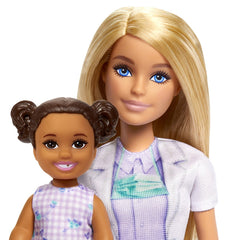 Barbie set de joaca papusa Barbie blonda face cariera stomatolog - Publisol.ro