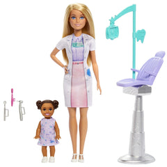 Barbie set de joaca papusa Barbie blonda face cariera stomatolog - Publisol.ro