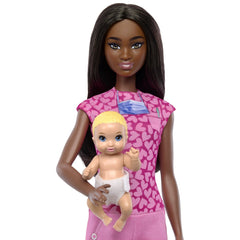 Barbie set de joaca papusa Barbie bruneta face cariera pediatru - Publisol.ro
