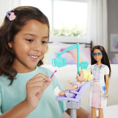Barbie set de joaca papusa Barbie bruneta face cariera stomatolog - Publisol.ro