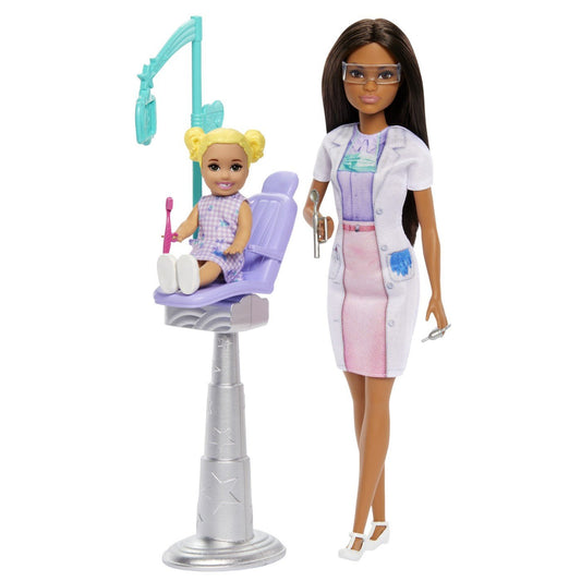 Barbie set de joaca papusa Barbie bruneta face cariera stomatolog - Publisol.ro
