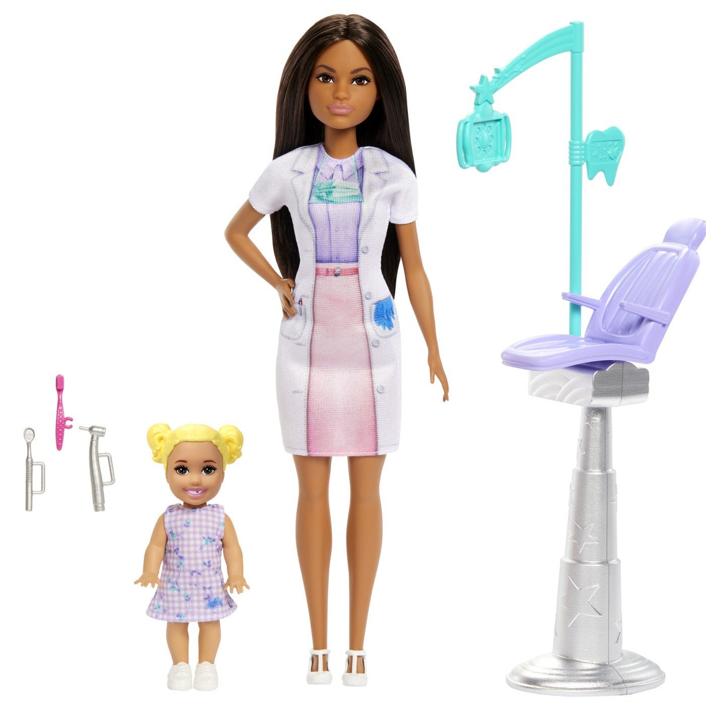 Barbie set de joaca papusa Barbie bruneta face cariera stomatolog - Publisol.ro