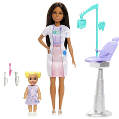 Barbie set de joaca papusa Barbie bruneta face cariera stomatolog - Publisol.ro