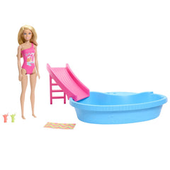 Barbie set papusa barbie blonda si piscina, Mattel - Publisol.ro