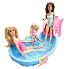Barbie set papusa barbie blonda si piscina, Mattel - Publisol.ro