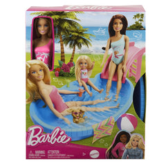 Barbie set papusa barbie blonda si piscina, Mattel - Publisol.ro