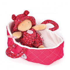 Bebelus din plus in cosulet matlasat - Maelle, 20 cm, roz - Jolijou - Publisol.ro