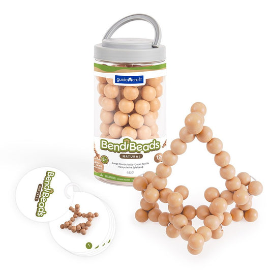 BendiBeads Natural, margele flexibile, Guidecraft - Publisol.ro