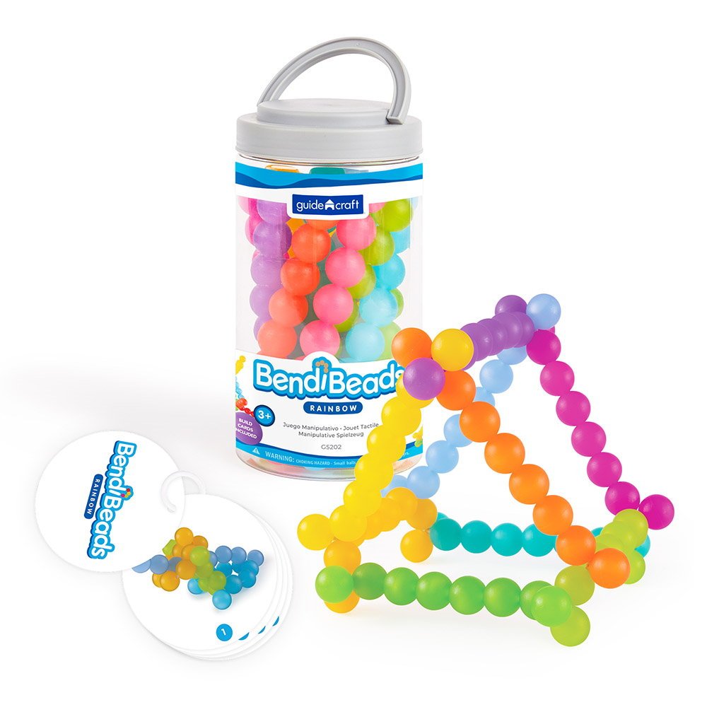 BendiBeads Rainbow, margele flexibile, Guidecraft - Publisol.ro