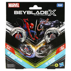 Beyblade x marvel set duo spider man 3-60f si venom 3-80n, Hasbro - Publisol.ro