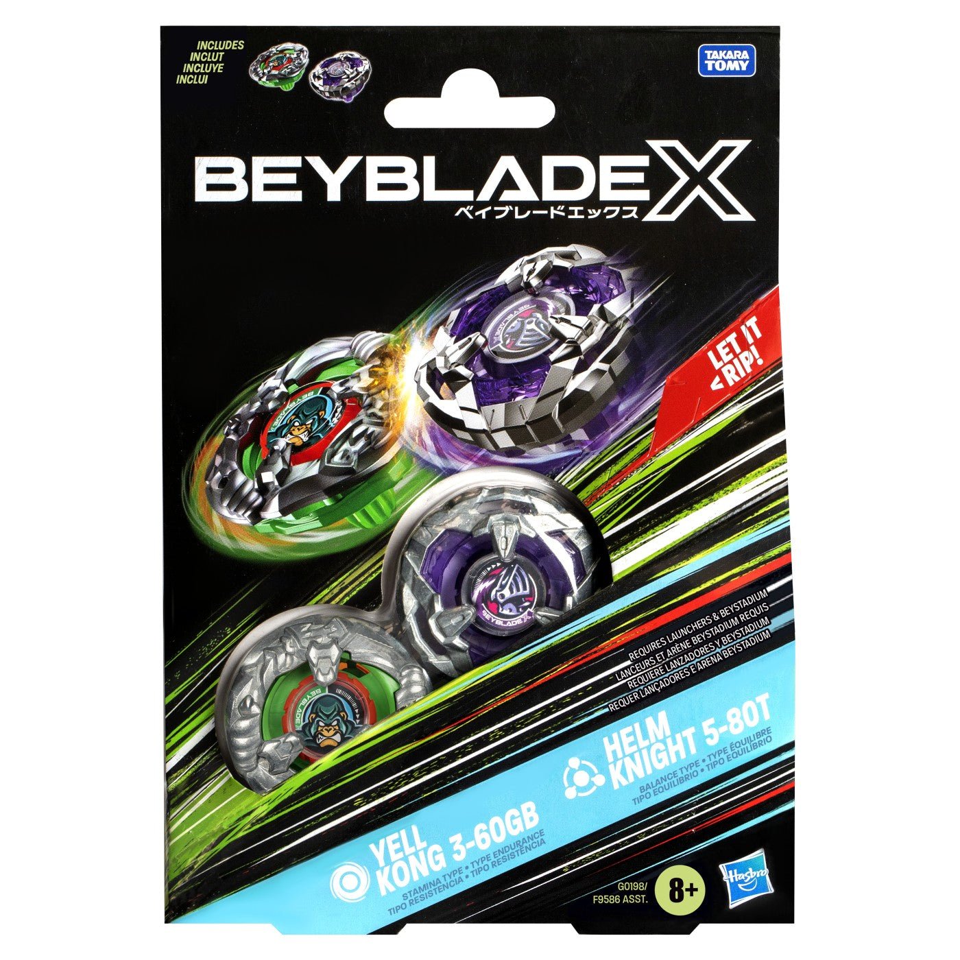 Beyblade x pachet duo yell kong 3-60gb si helm knight 5-80t, Hasbro - Publisol.ro