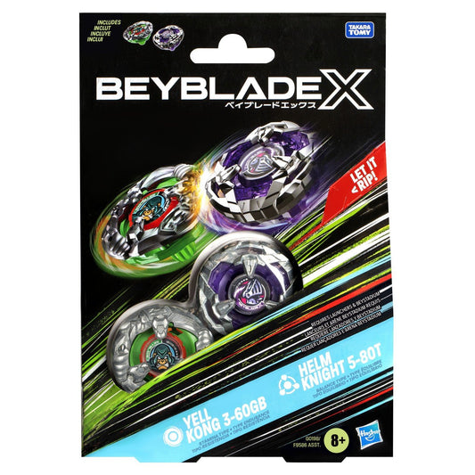 Beyblade x pachet duo yell kong 3-60gb si helm knight 5-80t, Hasbro - Publisol.ro