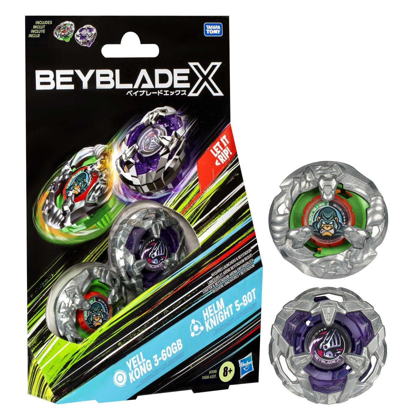 Beyblade x pachet duo yell kong 3-60gb si helm knight 5-80t, Hasbro - Publisol.ro