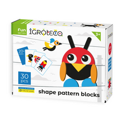 Blocuri geometrice din lemn, 30 piese - Igroteco