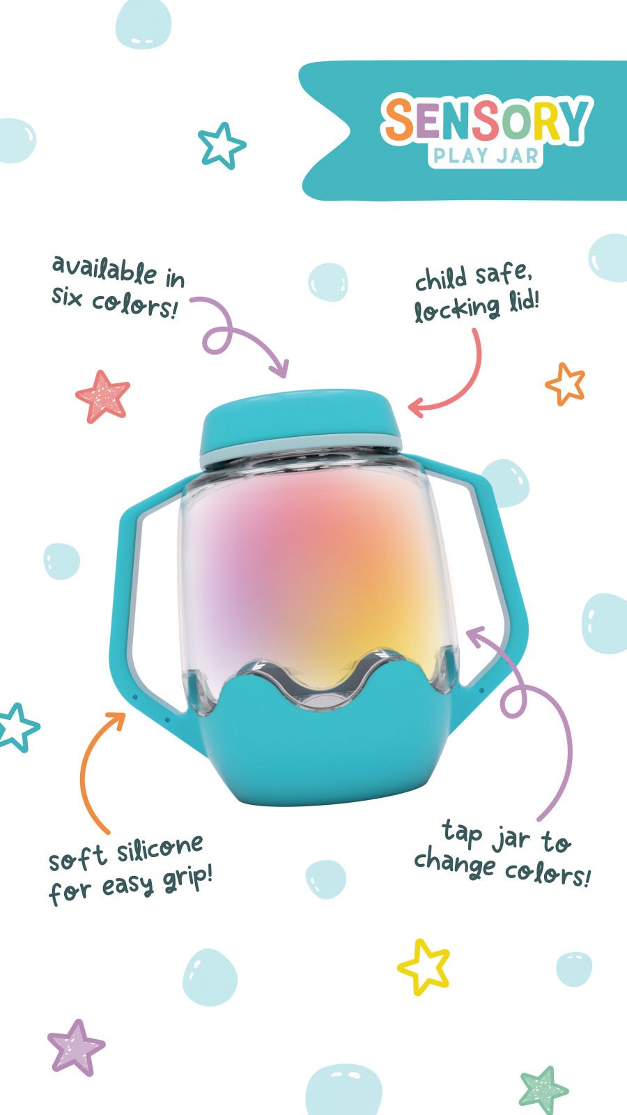 Borcan pentru joaca senzoriala, albastru - Glo Pals - Publisol.ro