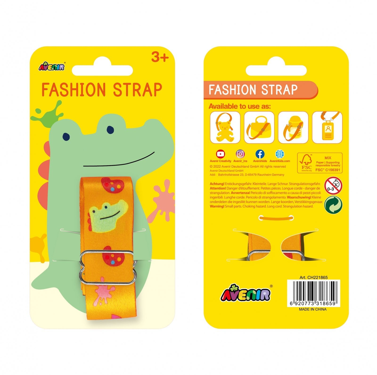 Bretea Fashion ajustabila pentru accesorii - Crocodil artistic - Avenir - Publisol.ro