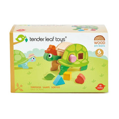 Broasca testoasa didactica, din lemn premium - Tortoise Shape Sorter - 6 piese - Tender Leaf Toys - Publisol.ro