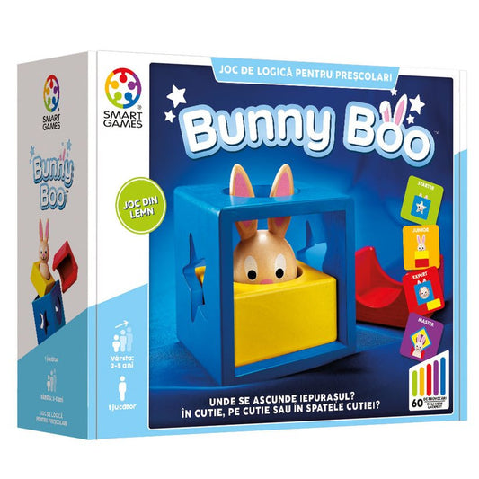 Bunny Boo, joc de logica cu 60 de provocari, 2+ ani, editie lb. Romana, Smart Games - Publisol.ro
