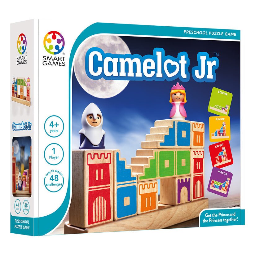 Camelot Jr., joc de logica cu 48 de provocari, 4+ ani, editie internationala, Smart Games - Publisol.ro