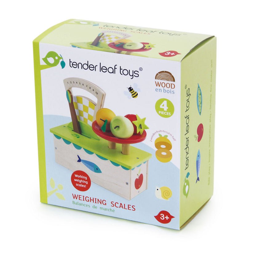 Cantar, din lemn premium - Weighing Scales - 4 piese - Tender Leaf Toys - Publisol.ro