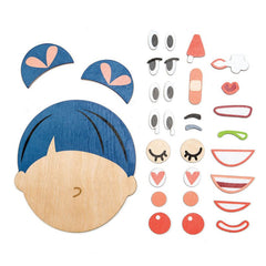 Cap de jucarie asamblabila, din lemn premium - What's Up - 32 piese - Tender Leaf Toys - Publisol.ro