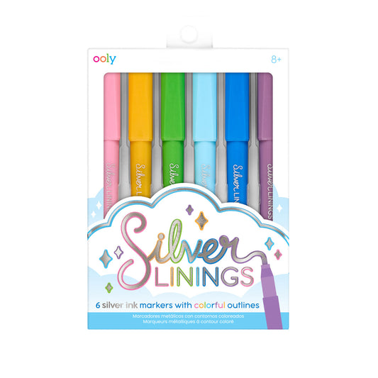 Carioci cu contur argintiu - Silver Linings - Set de 6 - Ooly