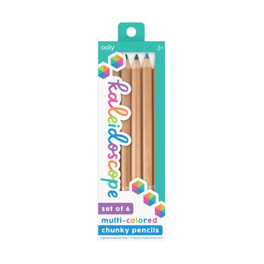 Creioane multicolore Caleidoscop, set de 6 - Ooly