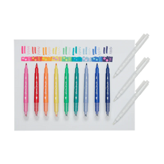 Carioci duble cu stampile Stamp-A-Doodle - set de 9 culori si 3 care schimba culoarea - Ooly