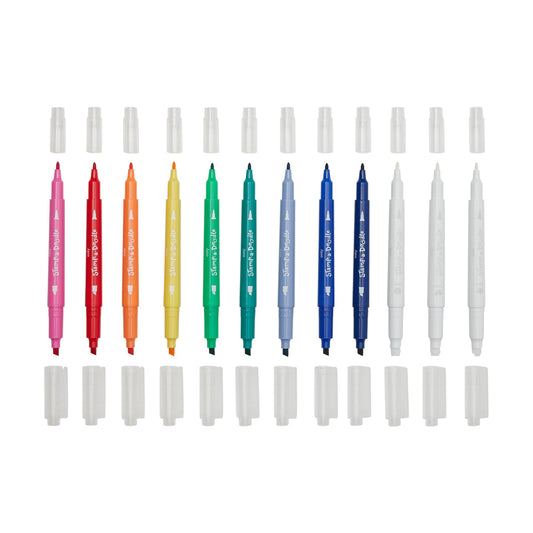 Carioci duble cu stampile Stamp-A-Doodle - set de 9 culori si 3 care schimba culoarea - Ooly