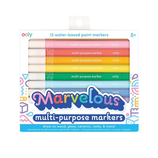 Carioci cu vopsea multifunctionale Marvelous - Set de 12 - Ooly