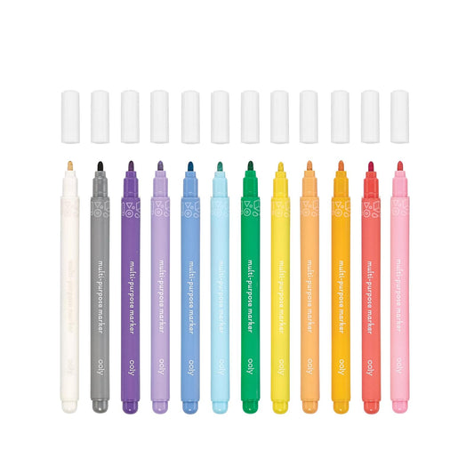Carioci cu vopsea multifunctionale Marvelous - Set de 12 - Ooly