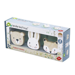 Carlige de haine pentru copii, din lemn premium - Forest Hooks - 3 piese - Tender Leaf Toys - Publisol.ro